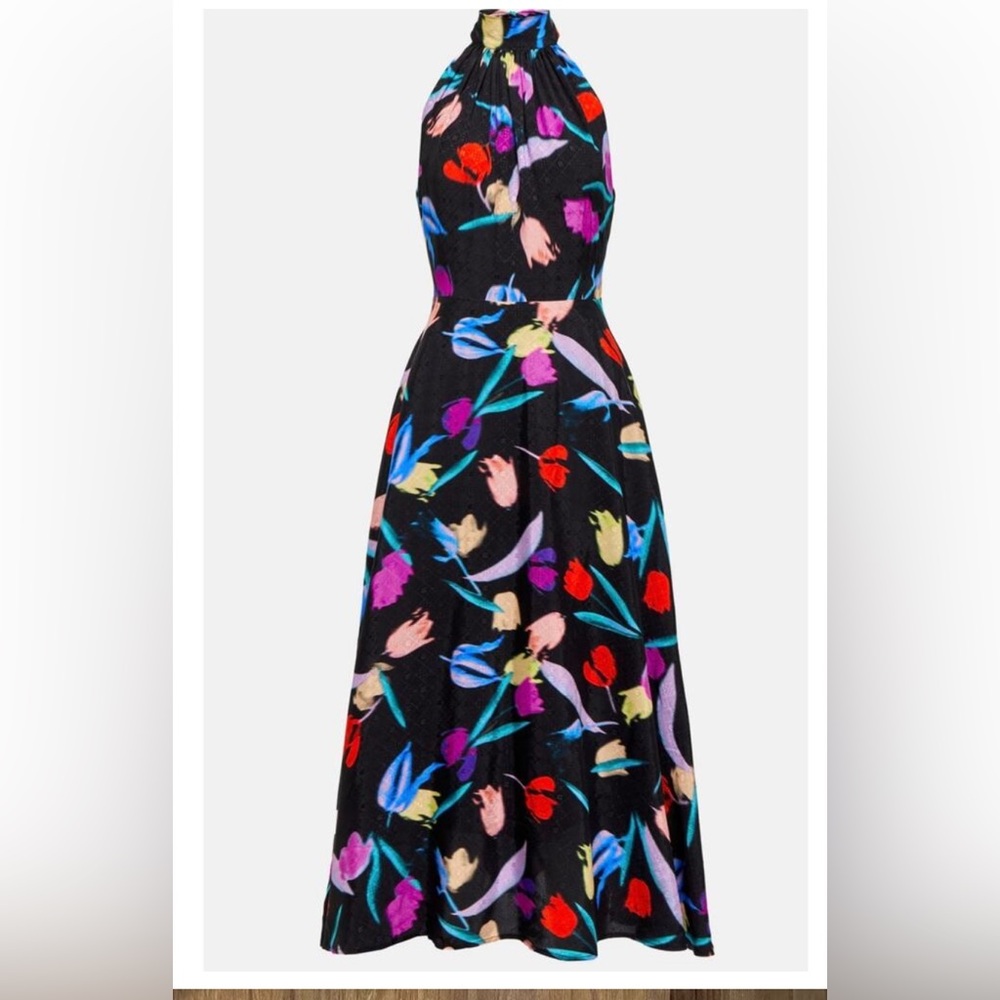 NWOT ROTATE Frederikke floral halterneck dress SZ 2
